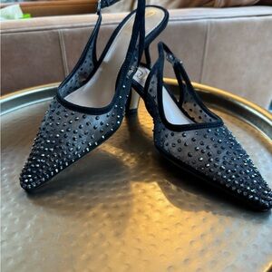 Sam Edelman Black Bianka Sling Mesh Heels